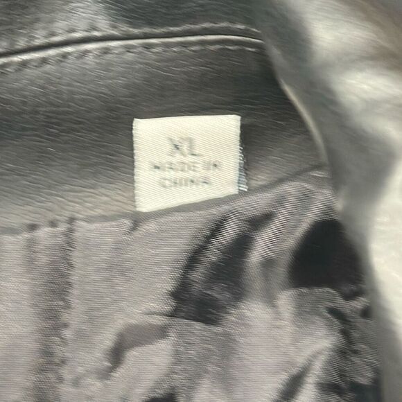 Levi Faux Leather Black Jacket Zippered Closure Vintage Motorcycle Style Size XL - Picture 8 of 12